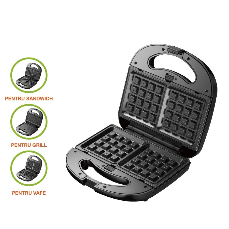 Aparat multifunctional 3 in1, for preparat vafe/gofre or sandwich, 750 W, Victronic VC592 thumbnail 4