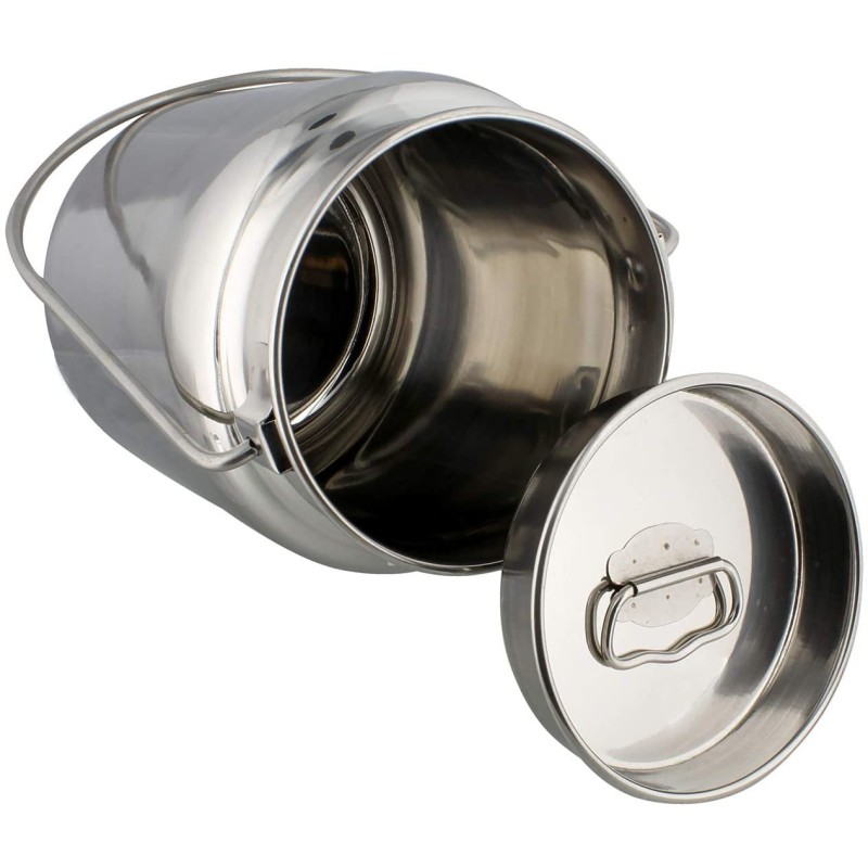 Bidon Stainless Steel, with lid and maner, for storage lapte, miere or ulei, 11.50 l, Grunberg IRL120