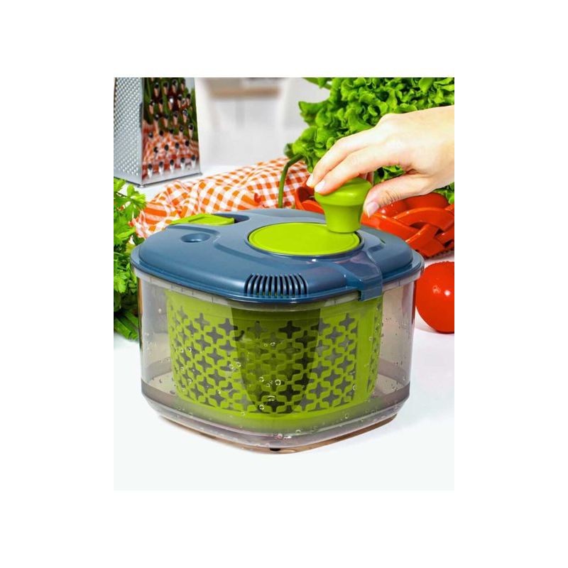 Bowl with strainer spinner for drying salad and greens, 4.20 l, Herevin HR161056 thumbnail 3