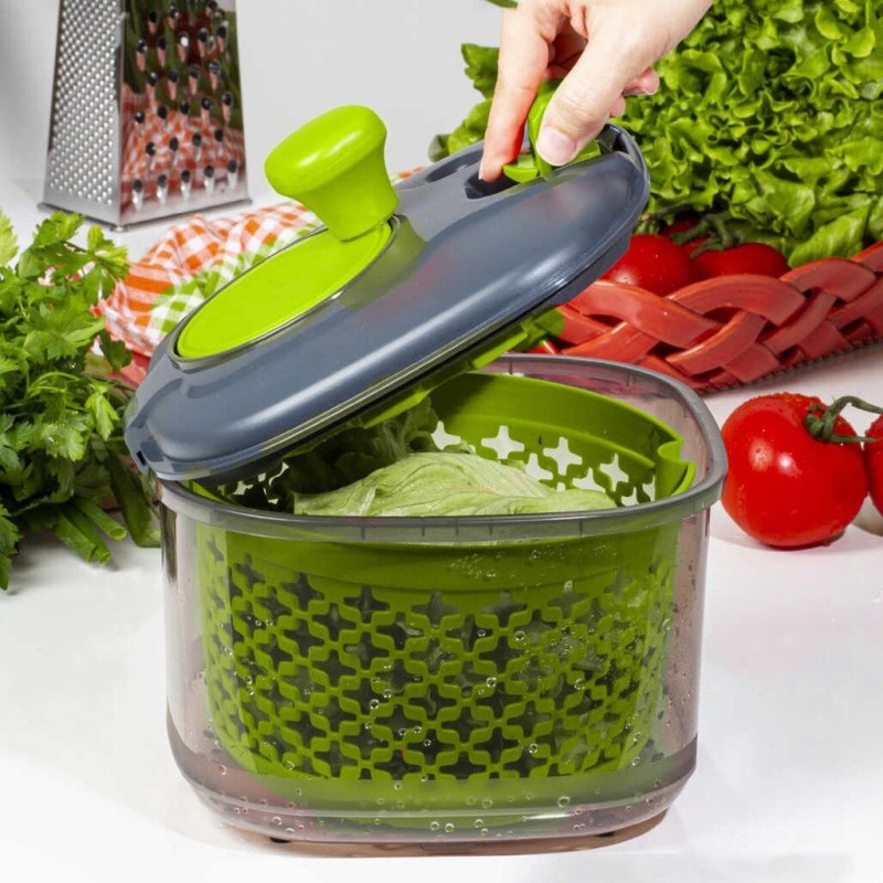 Bowl with strainer spinner for drying salad and greens, 4.20 l, Herevin HR161056 thumbnail 4