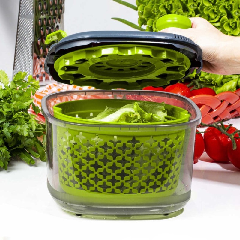 Bowl with strainer spinner for drying salad and greens, 4.20 l, Herevin HR161056 thumbnail 6