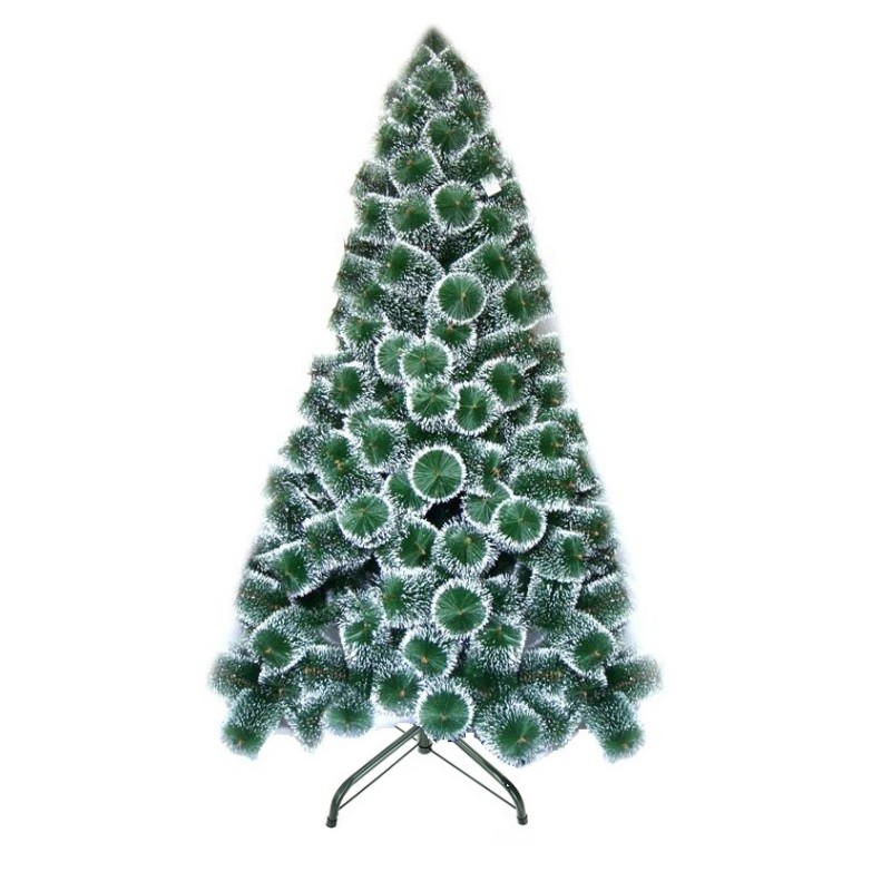 Brad artificial 120 cm, pin bogat with varfuri albe, stand metalic  A1