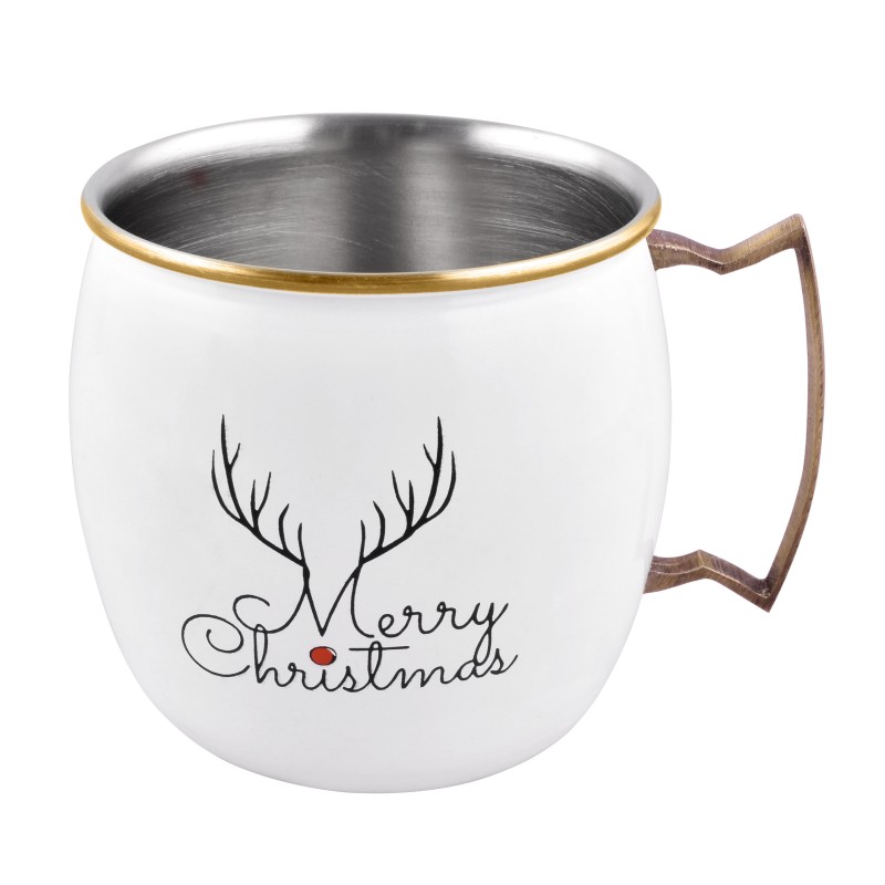 Mug/mug Stainless Steel, with coating exterior multicolor, Ø 9 x 9.50 cm, 550 ml, Grunberg IGR6308