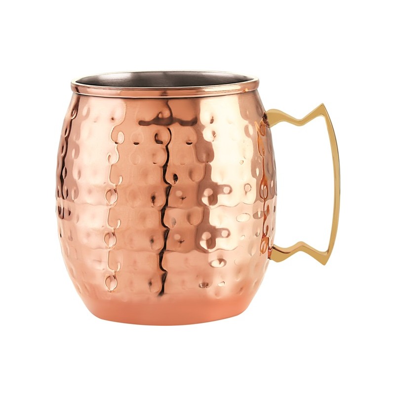 Mug/mug Stainless Steel, with maner and  coating exterior with aspect of cupru, Ø 8.50 x 10 cm, 600 ml, “Moscow Mule Mug”, Grunberg IMM01