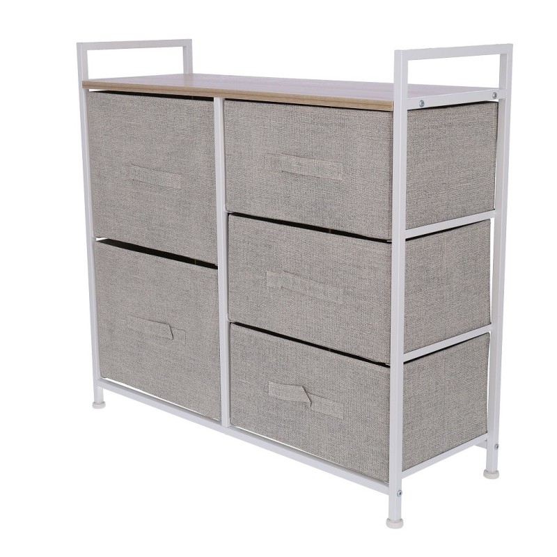 Comoda cu 5 sertare, 83 x 29 x 77 cm, Blueberg TB72 (crem) thumbnail 3