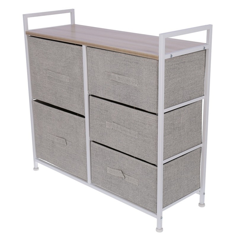 Comoda cu 5 sertare, 83 x 29 x 77 cm, Blueberg TB72 (crem) thumbnail 6