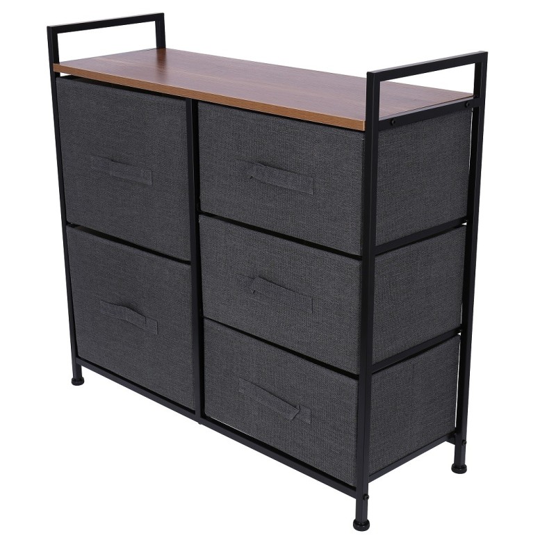 Comoda cu 5 sertare, 83 x 29 x 77 cm, Blueberg TB72 (gri) thumbnail 6