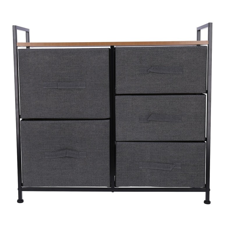 Comoda cu 5 sertare, 83 x 29 x 77 cm, Blueberg TB72 (gri) thumbnail 8