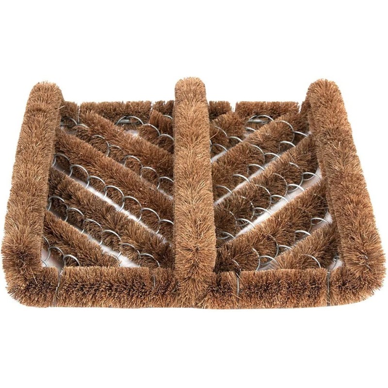 Covoras intrare, tip perie din fibre cocos and fir metalic, rectangular, 30 x 35 cm, Grunberg IDM40618