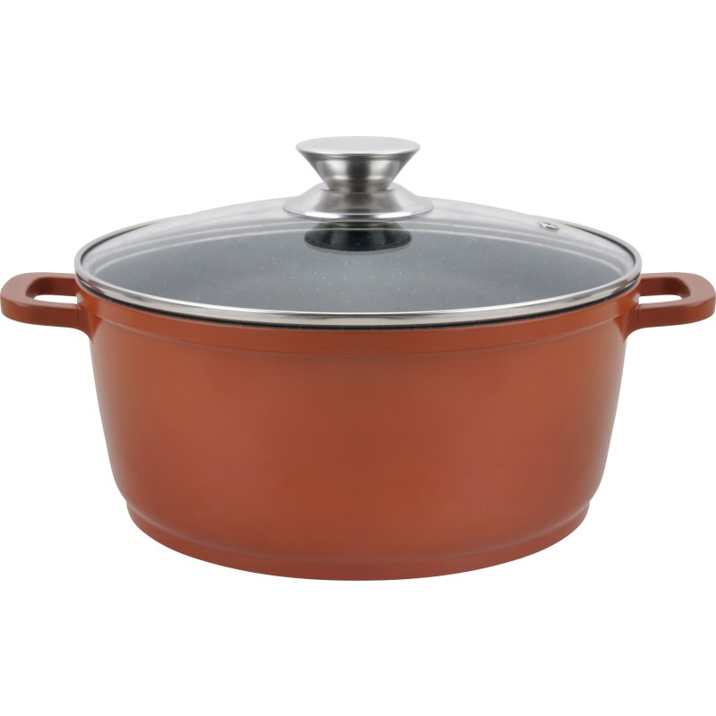 Pot aluminiu, ceramica, glass lid, for prepararea gemului, sosului din tomate, 40cm,17 l, Grunberg GR1040