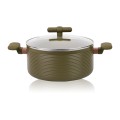 Pot Aluminum, with lid, interior mat.non-stick, compatibila with stove induction, 28x14 cm, 7.40 l, Grunberg  GR5724 thumbnail 3