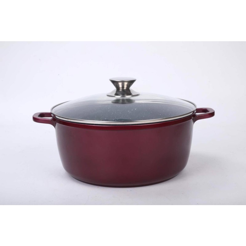 Pot Aluminum, with ceramica, with glass lid, for prepararea gemului, sosului din tomate, 28cm, Grunberg GR9028 thumbnail 2