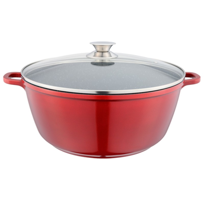 Pot Aluminum, with ceramica, with glass lid, for prepararea gemului, sosului din tomate, 32cm, Grunberg GR9032 thumbnail 6