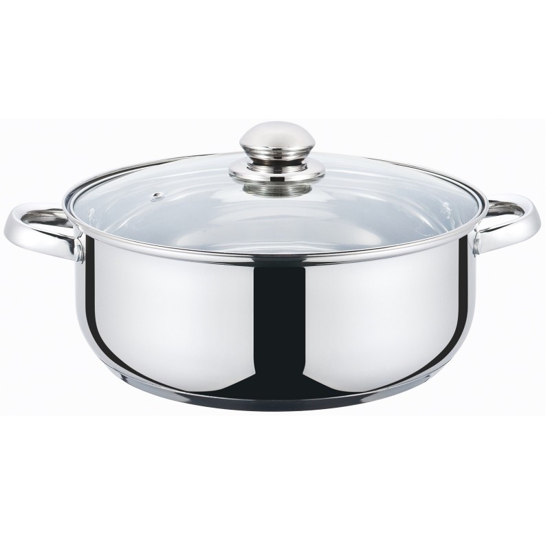 Pot Stainless Steel , compatibila with stove with induction, with glass lid, 26 cm , 5 l , Grunberg GR3118 thumbnail 3