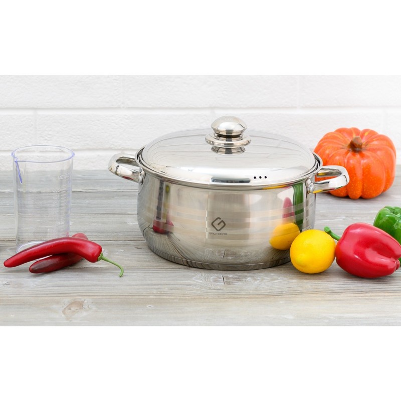 Pot Stainless Steel with lid Stainless Steel , 34 cm , 14.50 l , Grunberg GR1934