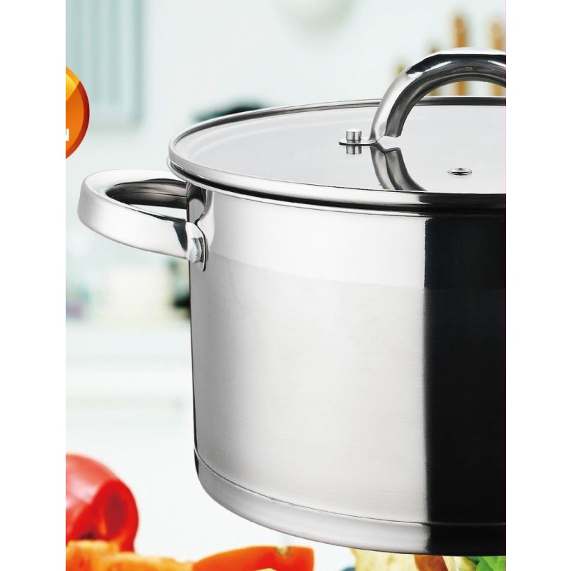 Pot Stainless Steel, with glass lid, 24 cm, 5.70 l, Grunberg GR7024 thumbnail 4