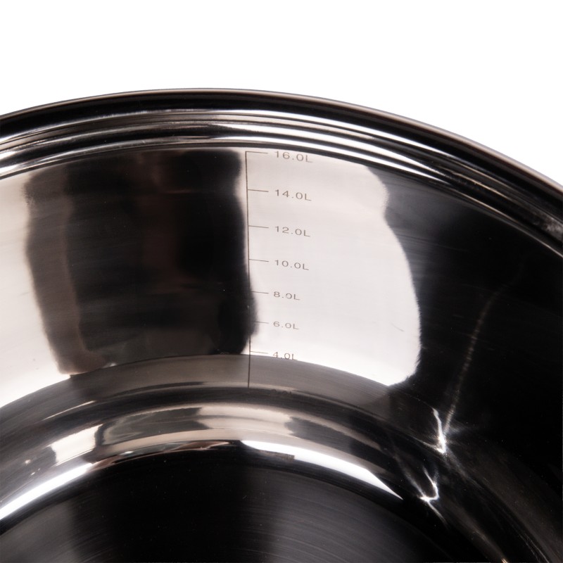 Pot inalta, profesionala, with manere groase nituite, with lid Stainless Steel, 34 cm , 16 l , Grunberg GR8134 thumbnail 4