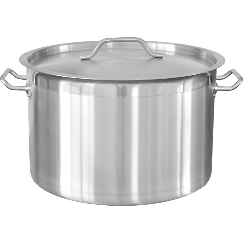 Pot profesionala Stainless Steel, with manere nituite, lid Stainless Steel, compatibila with stove with induction, 14 l, Grunberg GR4714