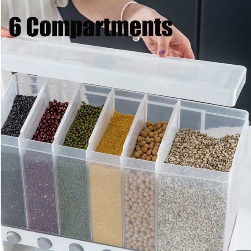 Box for food, Plastic, with lid, 6 compartimente, 10 l, 37.50 x 32.40 x 14.40 cm, OB001 thumbnail 14