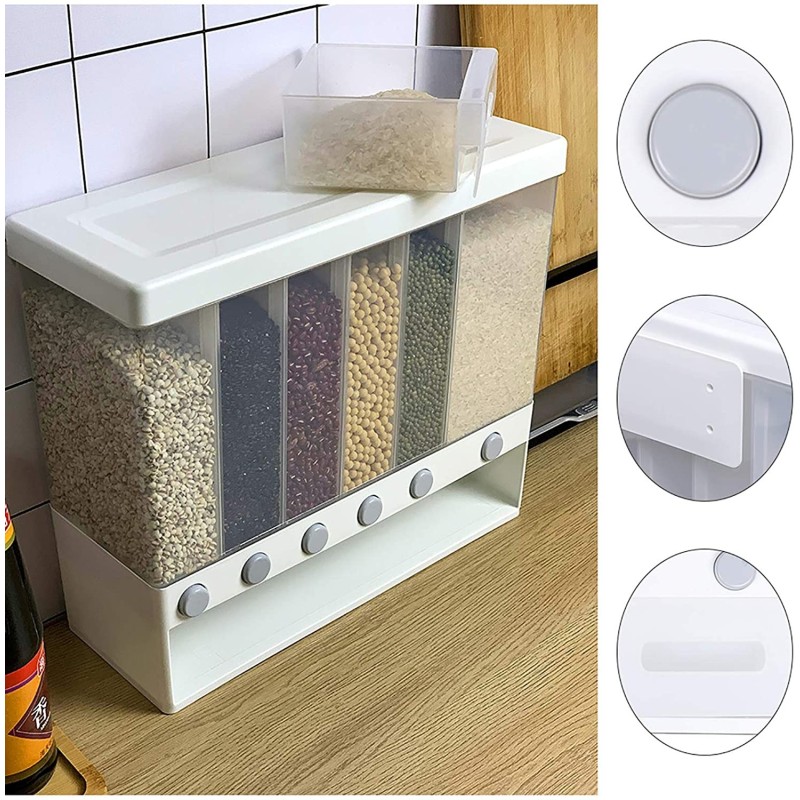 Box for food, Plastic, with lid, 6 compartimente, 10 l, 37.50 x 32.40 x 14.40 cm, OB001 thumbnail 9