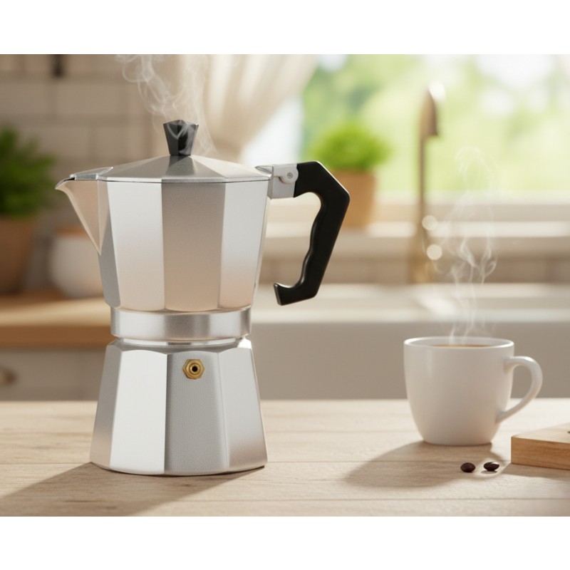 Espresso Maker for stove, Aluminum , capacitate 3 cesti , Grunberg GR493