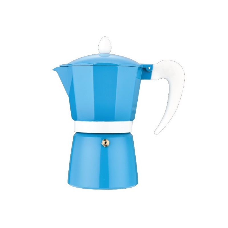 Espresso Maker for stove, Aluminum , capacitate 6 cesti , Grunberg GR594 (blue)
