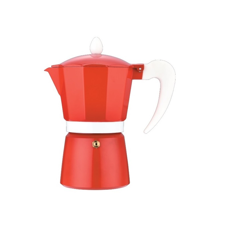 Espresso Maker for stove, Aluminum , capacitate 6 cesti , Grunberg GR594 (red)