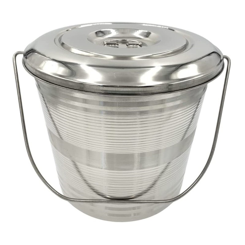 Bucket rotunda, with lid, Steel inoxidabil, 17 l, Grunberg GL017