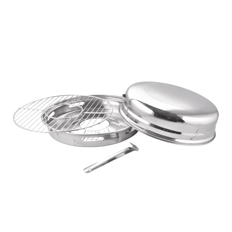 Grill with lid and maner, Stainless Steel, for stove, 32.50 x 13.50 cm, Grunberg JN866 - Victronic thumbnail 2