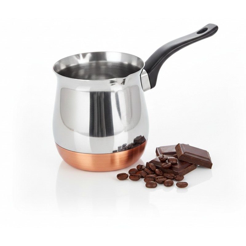 Coffee Pot inox 600ml , with baza din cupru , Grunbeg GR724