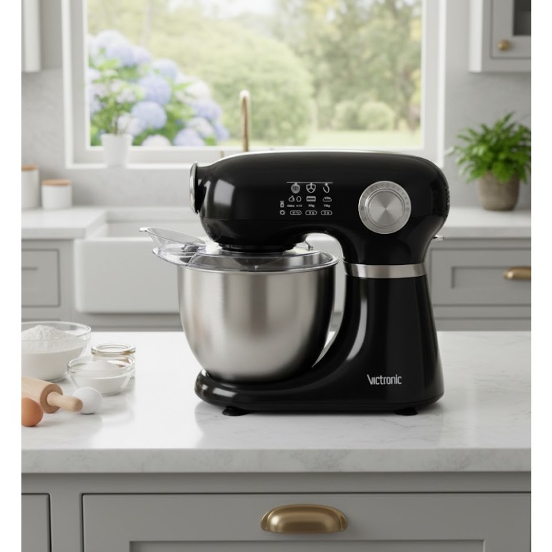 Mixer with bowl Stainless Steel, 5.00 l, 1000 W, 12 trepte viteza, with functia Pulse, Victronic VC5788