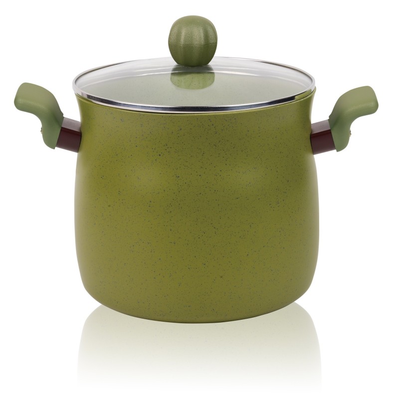 Pot Aluminum, with lid, interior mat.non-stick, compatibila with stove induction, 20x18.30 cm, 5.20 l, Grunberg  GR5736