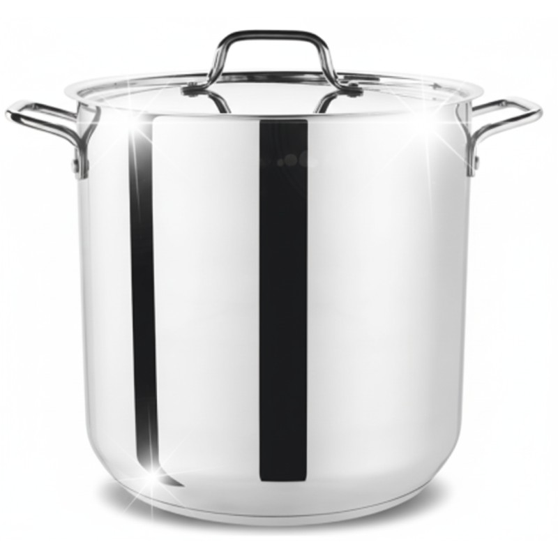 Oala din inox, cu capac din inox, 34 cm, 30 l, Grunberg GR6434