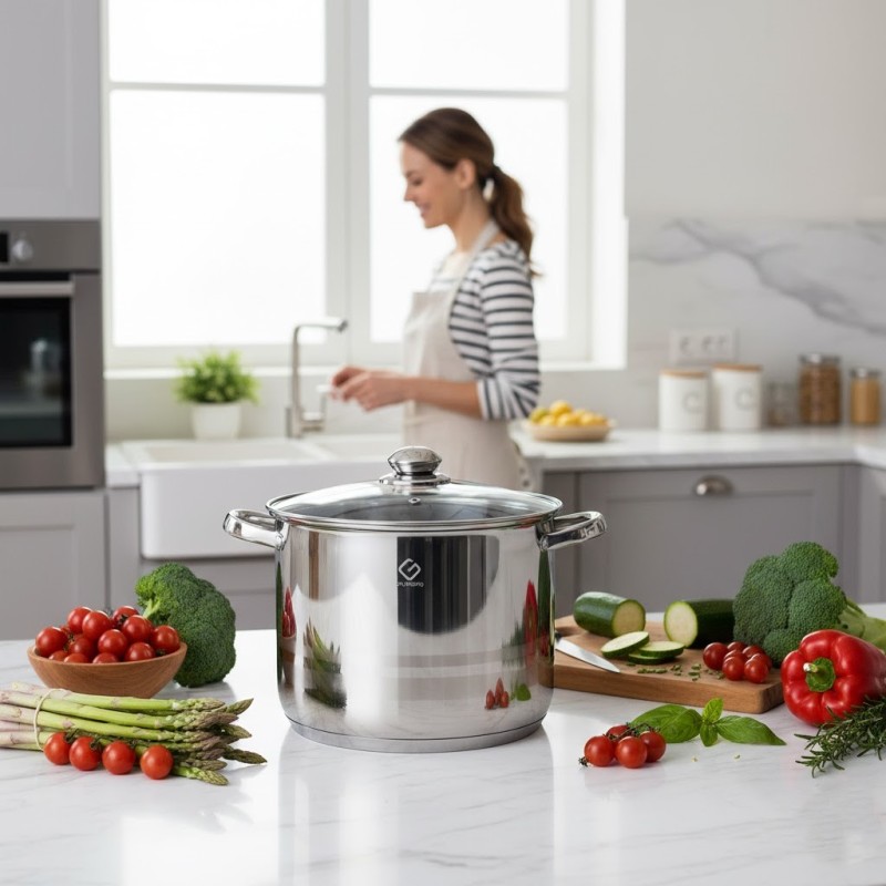 Pot Stainless Steel with glass lid , 10 l , Grunberg GR2126 - Victronic thumbnail 2
