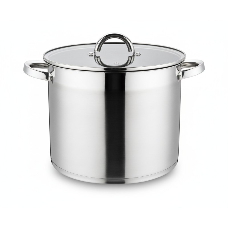 Pot Stainless Steel, with glass lid, 24 cm, 8.90 l, Grunberg GR7424 - Victronic