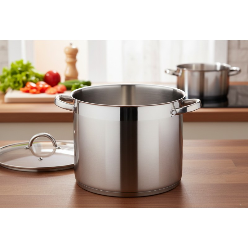 Pot Stainless Steel, with glass lid, 24 cm, 8.90 l, Grunberg GR7424 - Victronic thumbnail 2