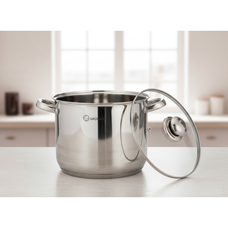 Pot Stainless Steel with glass lid , 5 l ,  Grunberg  GR2120 - Victronic thumbnail 3
