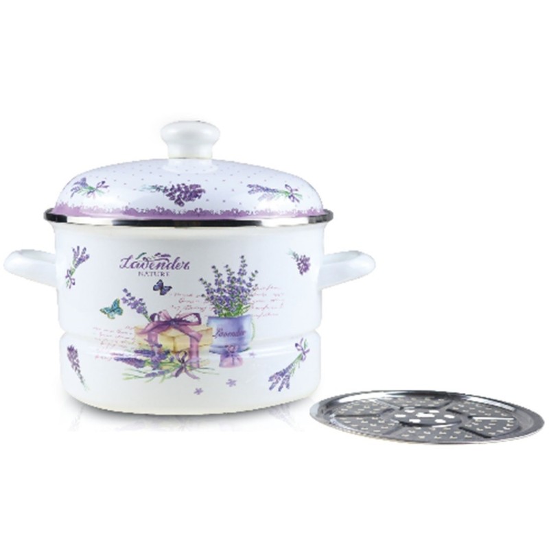 Pot emailata with lid, 24 cm, 5 l,  Grunberg GR2462 (various colors)