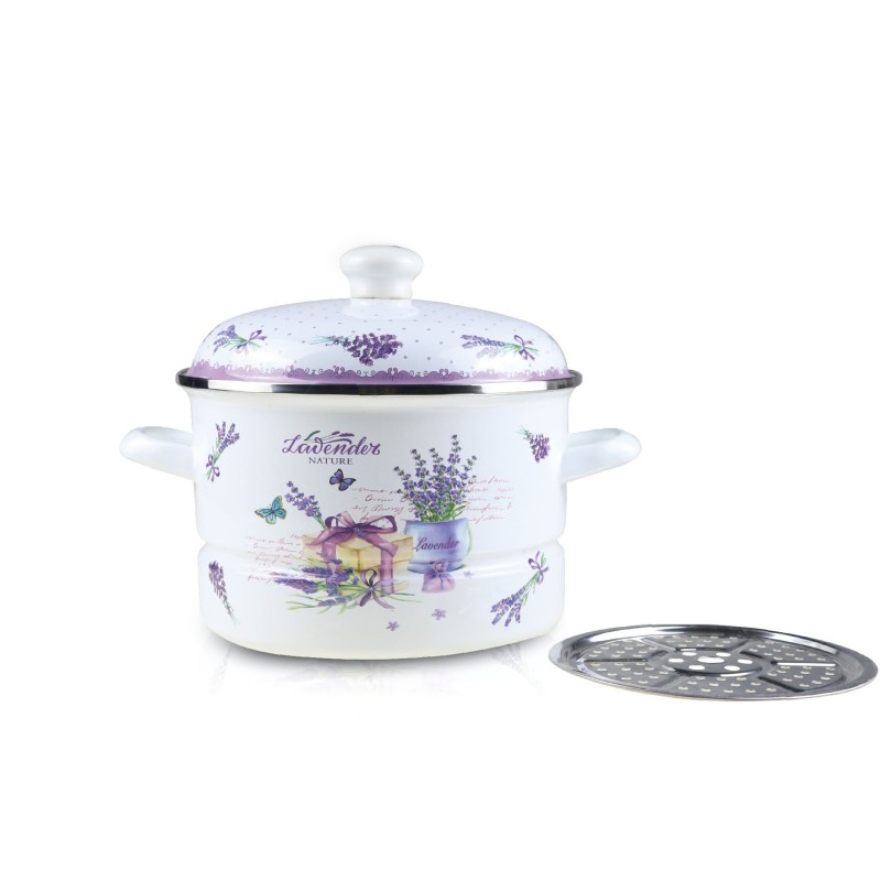 Pot emailata with lid, 24 cm, 5 l,  Grunberg GR2462 (various colors) thumbnail 2