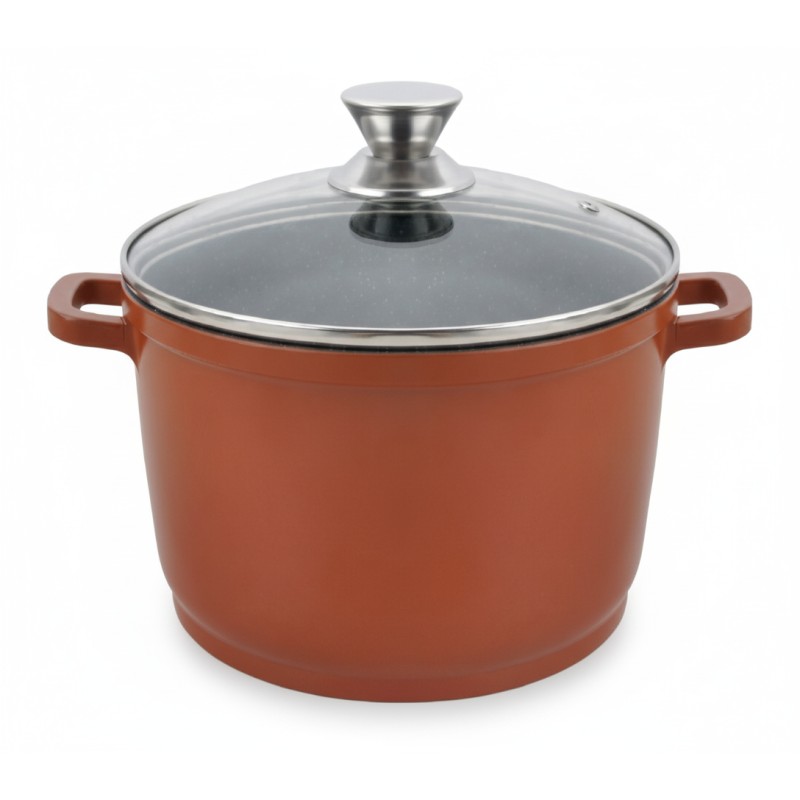 Pot tip tuci, Aluminum, coating ceramica marmorata, with lid, 7.30 l , Grunberg GR2008 - Victronic