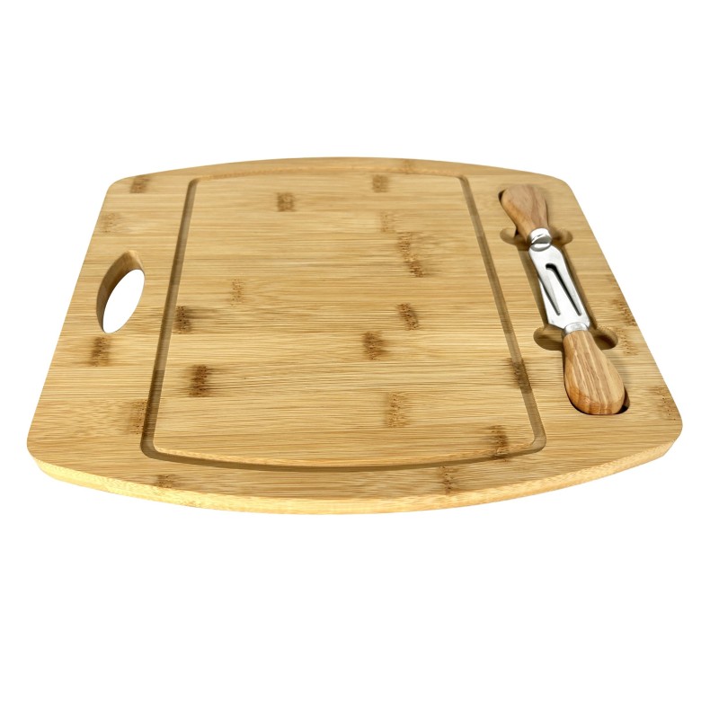 Platter Bamboo, with 2 accesorii, for presentation and serving branzeturi, Grunberg GR5821
