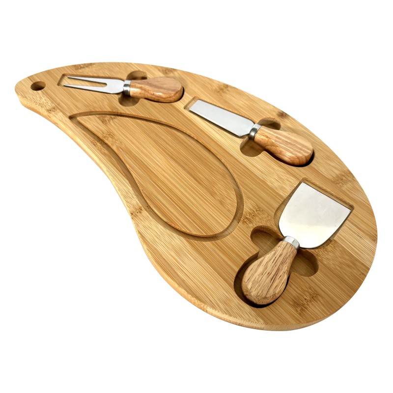 Platter Bamboo, with 3 accesorii, for presentation and serving branzeturi, Grunberg GR5819