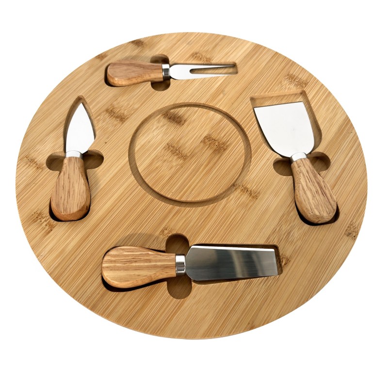 Platter Bamboo, with 4 accesorii, for presentation and serving branzeturi, Grunberg GR5818