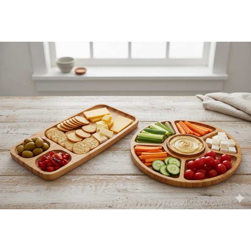Platter Bamboo, for presentation and serving, 30 x 30 x 1.70 cm, Grunberg GR6358 thumbnail 2