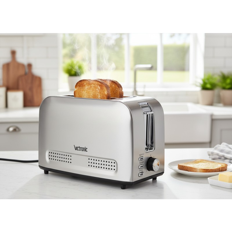 Prajitor pentru paine, carcasa din inox, 750 W, Victronic VC1118