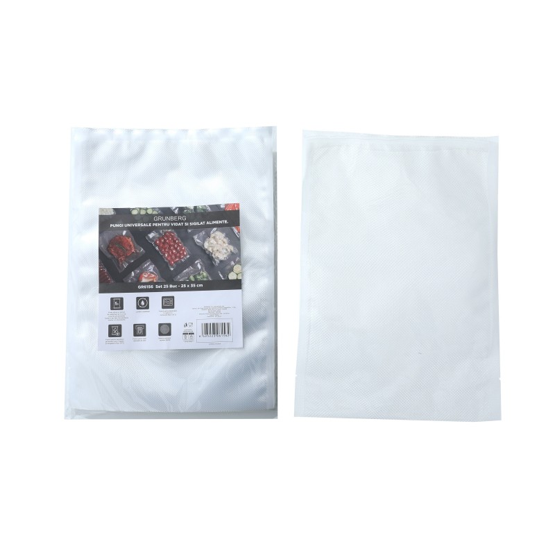 Pungi for vidat food, gofrate, 25 pcs., 25 x 35 cm, Grunberg GR6156