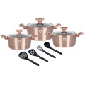 Set 10 piese: 3 vase Aluminum, compatibile stove induction, 3 capace bottle, 4 ustensile, Grunberg GR2718 (blue) thumbnail 2