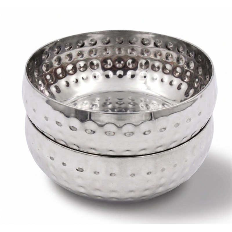 Set 2 boluri din inox, stantate, decorative, Ø 14 x 5 cm, Grunberg IGR7065...