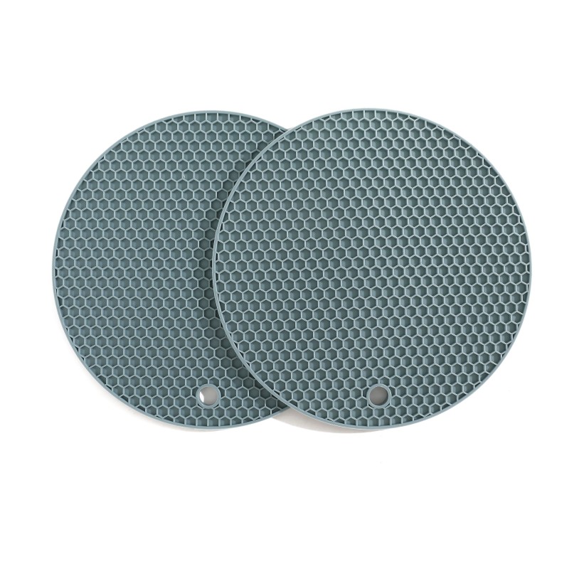 Set 2 pcs x stand termoizolant for vase fierbinti , Silicone, round, Grunberg FY0619 (grey)