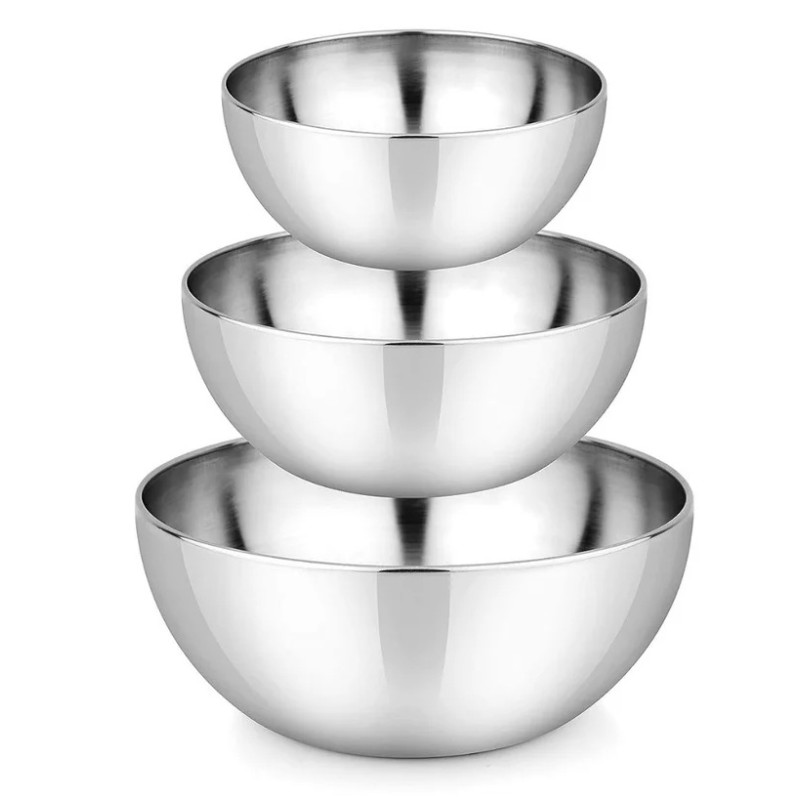 Set 3 bowls Stainless Steel, for salad, Grunberg IGR6230